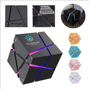 Portable Wireless Cube Speaker with Colorful Light